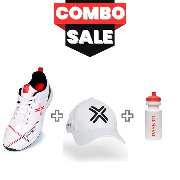 Combo Pack  PAYNTR X Stud White & Black | Cap - White | Water Bottle